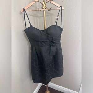 Eliza J Black Strapless Cocktail Dress with Bow Accent